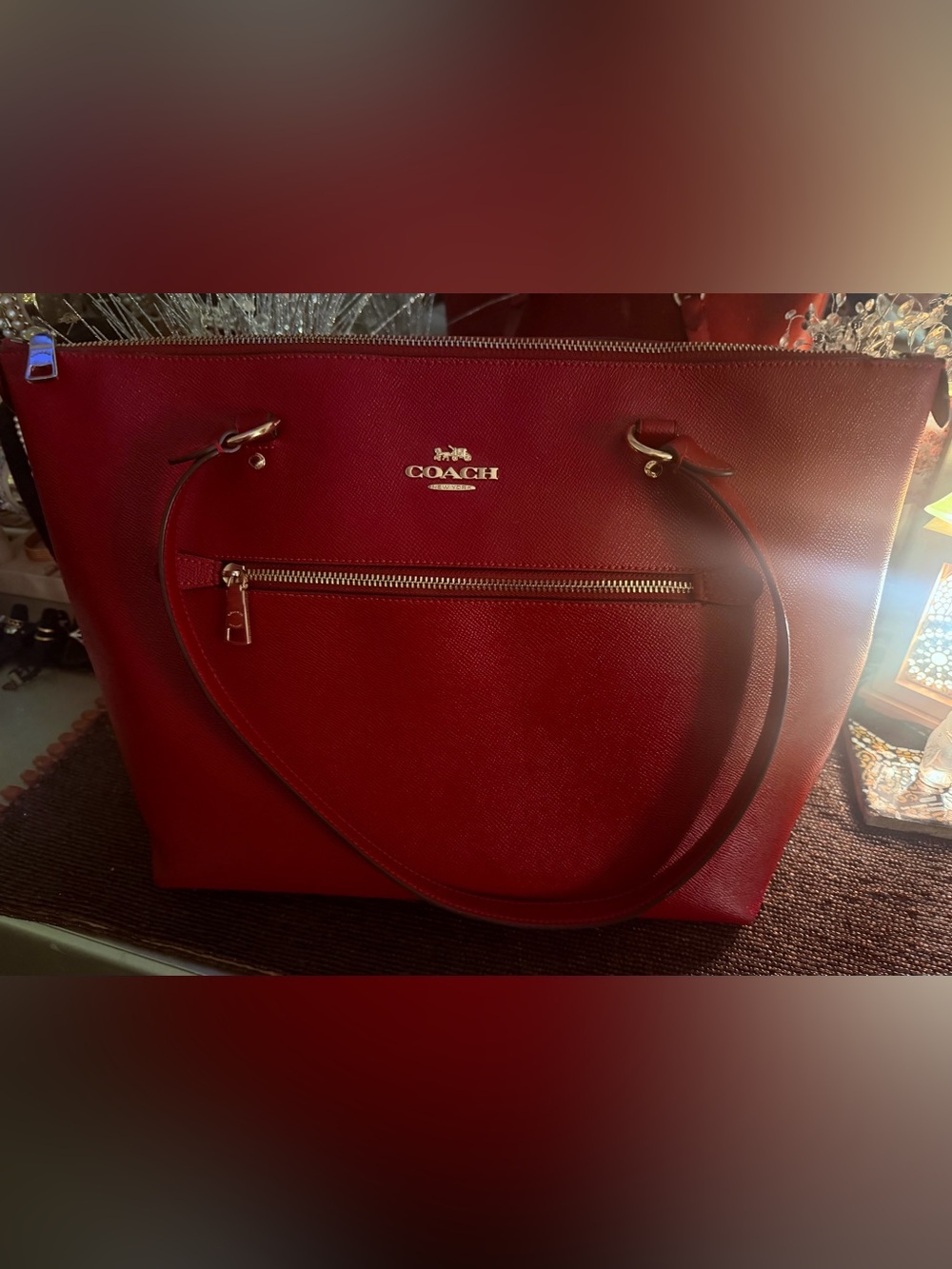 Women's Gallery Coach Tote Bag- Red (79608)